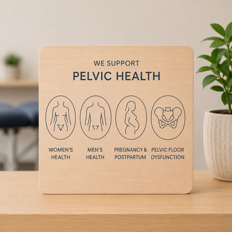 We Support Pelvic Health sign at The Healing Theory