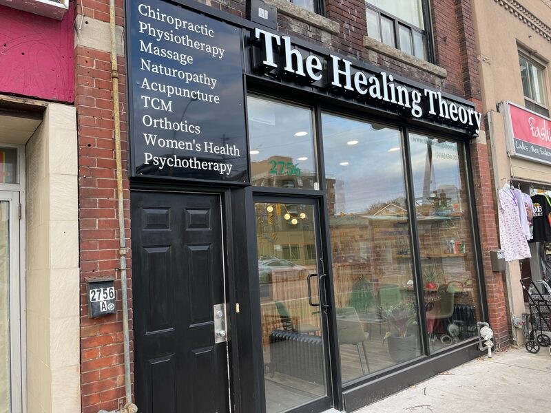 The Healing Theory storefront on Danforth Avenue